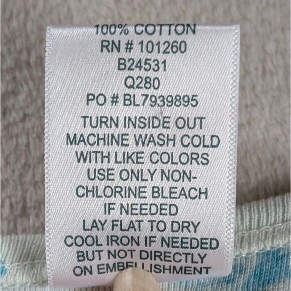 Y2K Grunge Butterfly Graphic T-Shirt Women's XL Blue Sparkly Print 3/4 Sleeve - Picture 6 of 8